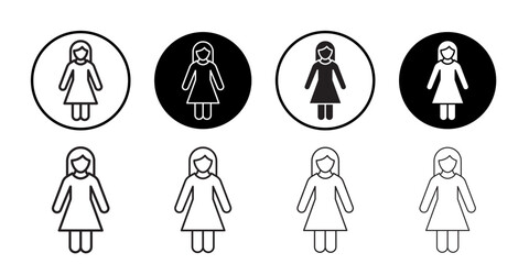 Female icon simple outline vector sign