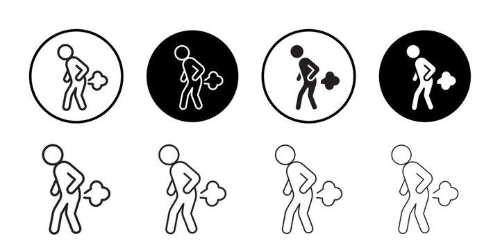 Farting icon simple outline vector sign