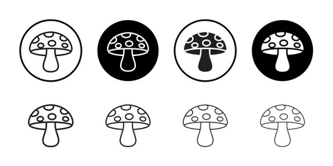 Mushroom icon simple outline vector sign