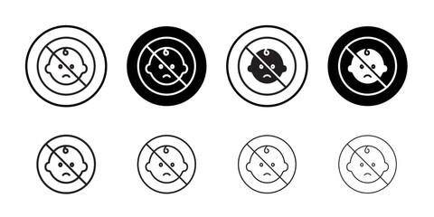 No kid allowed icon simple outline vector sign