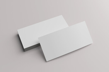 Blank DL flyer mockup for showcase your design to clients. Isolated on gray background