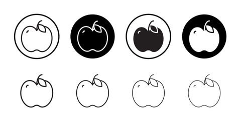 Red apple icon simple outline vector sign