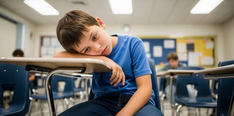 Obraz premium a crying kid in a classroom