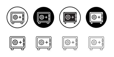 Safe vault box icon simple outline vector sign