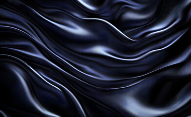 Obraz premium Silk satin fabric. Black color. Texture, background