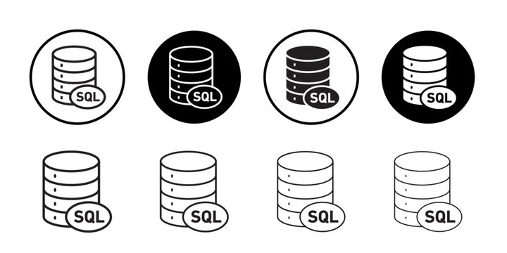 SQL server icon simple outline vector sign