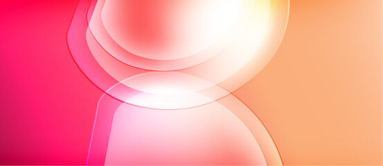 Abstract design features flowing curves, gradients. Pink, orange hues create soft visual impact. Smooth shapes suggest movement, energy.