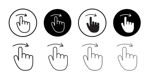 Swipe right icon simple outline vector sign