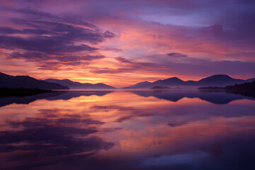 Sunrise Symphony: A Tranquil Waterscape Reflecting Nature's Splendor at Dawn