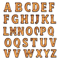 Marquee Light Alphabet Letters Retro Font Illustration