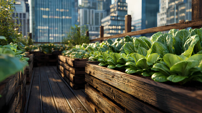 Raised Planters in Rooftop Urban Space