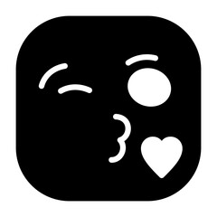Face Blowing a Kiss Vector Icon