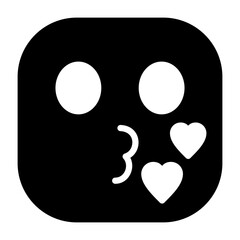 Kissing Face Smiling  Vector Icon