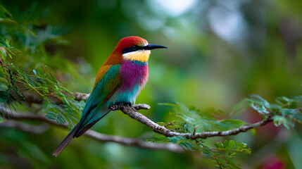 Obraz premium A Moment of Anticipation: Capturing the Serene Elegance of a Bird Ready for Flight in Nature's Theater