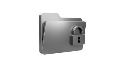 Padlocked Folder Security Illustration Files Protection on Transparent BG