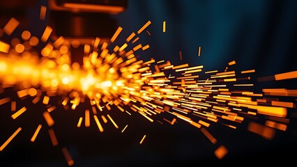 Abstract close-up of glowing sparks in metalworking, highlighting industrial energy and craftsmanship.