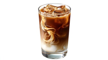 Long Island with precise layering and straw swirl, iced and garnished, transparent PNG