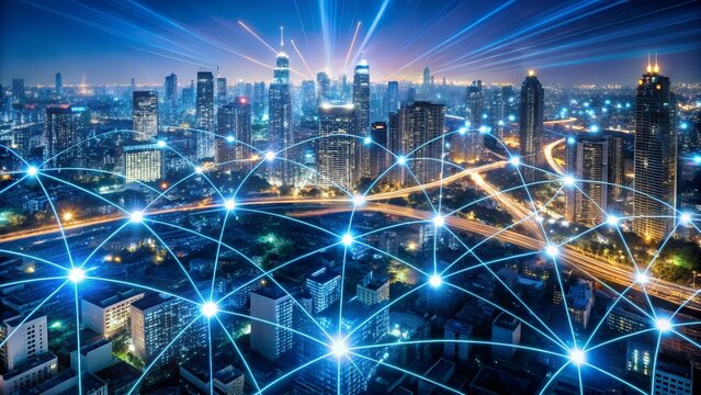 smart city infrastructure network with interconnected
