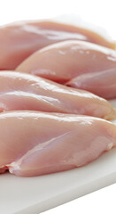 Isolated Transparent Background of Raw Chicken Breast Meat Top View