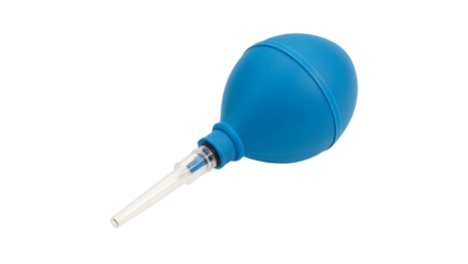 Blue Bulb Syringe Isolated on Transparent Background
