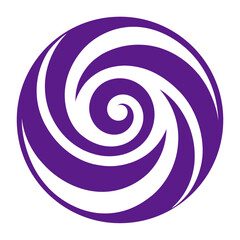 Naklejka premium Abstract violet spiral symbol elegantly displayed on a clean white background for versatile design applications