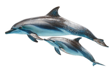 Mother and baby dolphins,Isolated on Transparent Background