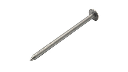 Metal Nail with Flat Head Isolated on Transparent Background