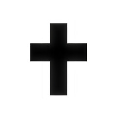 Obraz premium Black christian cross isolated on transparent background