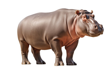 Fototapeta premium Hippopotamus, large, isolated on transparent background
