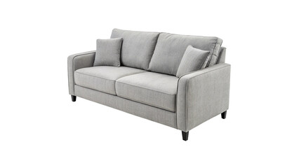 Obraz premium Modern Light Gray Fabric Sofa Isolated on Transparent Background