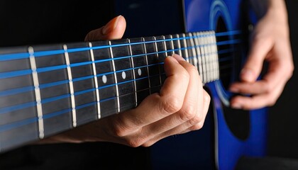 Person playing acoustic guitar