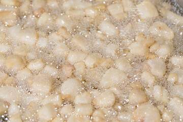 Render pork fat to extract lard and crispy pork cracklings
