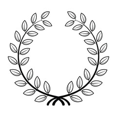 Elegant laurel wreath vector illustration with simple black outline