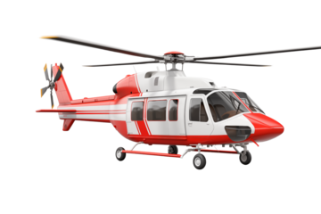 Ambulance helicopter on transparent background