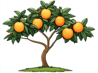 Orange tree with fruit