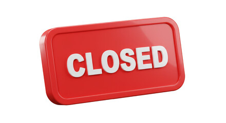 Red Closed Sign Business Shop Store Block Market Message Illustration