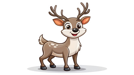 A cute cartoon deer isolated on transparent background
