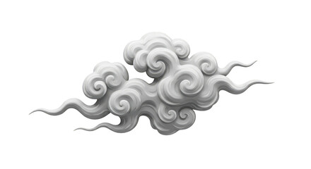 White Isolated Pixel Cloud Transparent Fluffy Mist Weather Design