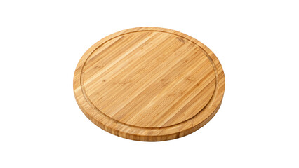 Round Wooden Cutting Board Isolated on Transparent Background