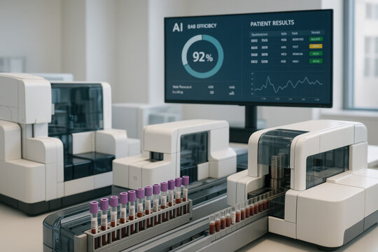 Automated Medical Testing System with Data Analysis Display