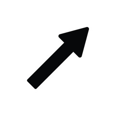 Up Right Arrow Icon, Bold Diagonal Vector Design