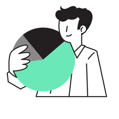 Modern Business and Technology Vector Illustration. Data Analysis, Innovation, Startup, Digital Marketing, UI UX Concept, Strategy Planning, Finance, and Productivity Icons. 