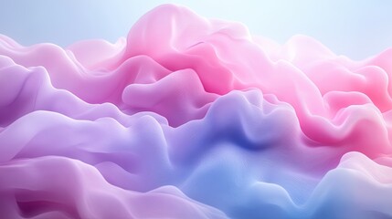 Obraz premium Smooth, flowing, pastel-colored fabric drapes.