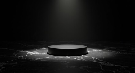 ice hockey puck on black background with isolated dark theme