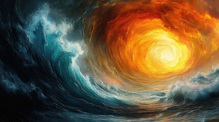 A swirling vortex of fiery and watery forces.