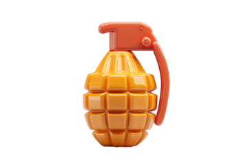 A Detailed Close-Up View of an Orange Toy Hand Grenade