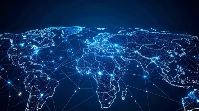 Global network world map illustration