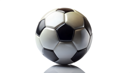 A classic soccer ball isolated on transparent background is ready for the game