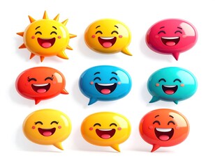 Fototapeta premium set of smiles