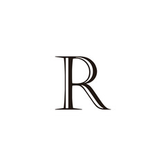 Letter R iron geometric symbol simple logo vector